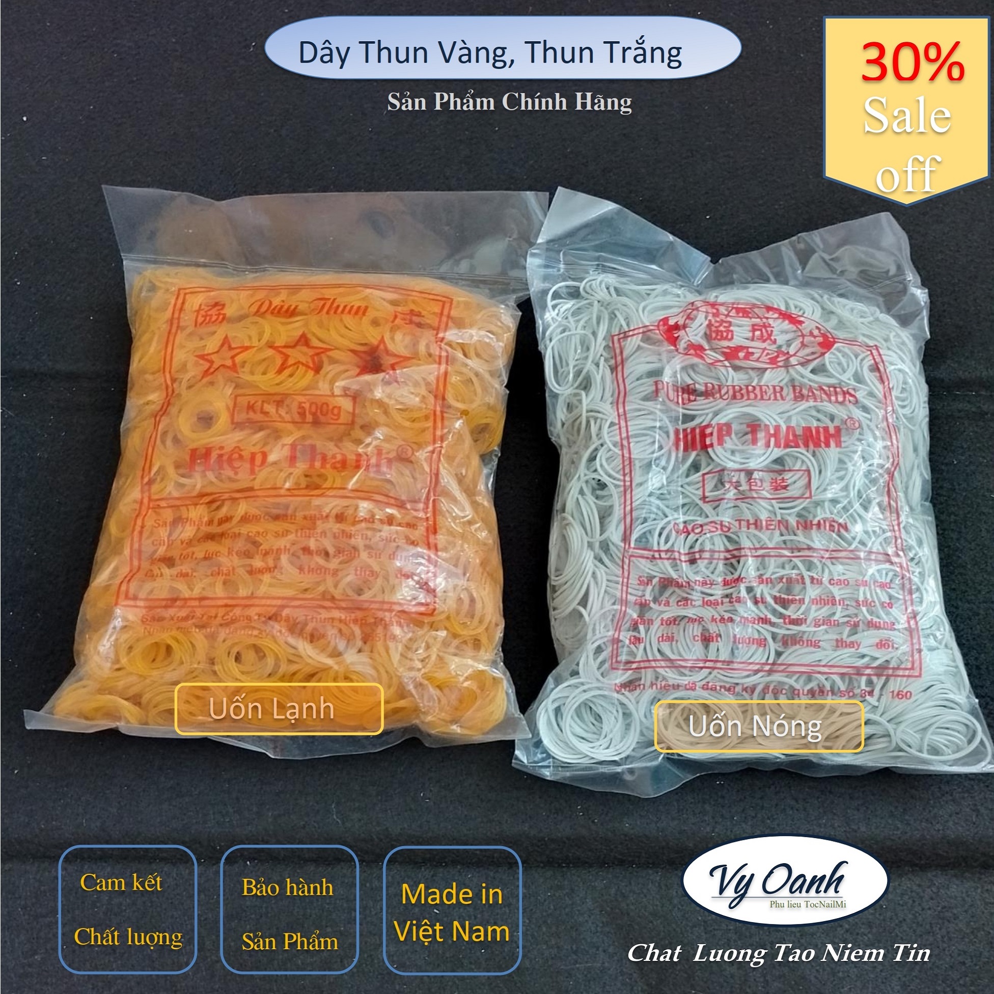 Dây thun/chun vàng uốn lạnh,- dây thun/chun trắng chịu nhiệt -500gr/túi. cao su thiên nhiên