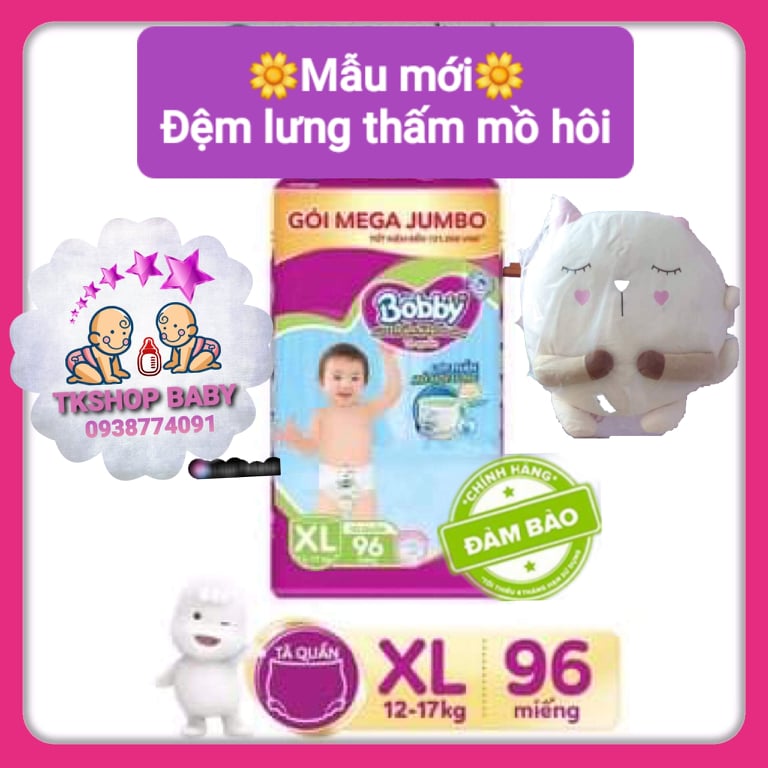 *tã quần bobby đệm lưng thấm mồ hôi size xl96 miếng