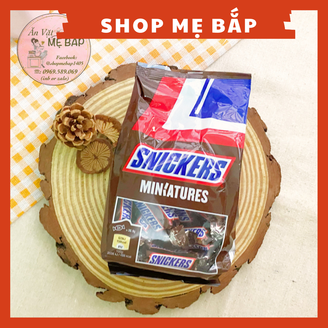 Kẹo Socola Snicker Đức Nhân Đậu Phộng túi 100g - Chocolate Shop Mẹ Bắp [Date 09/2023 ]