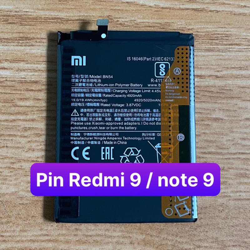 Pin xiaomi redmi 9 / note 9 mã bn54
