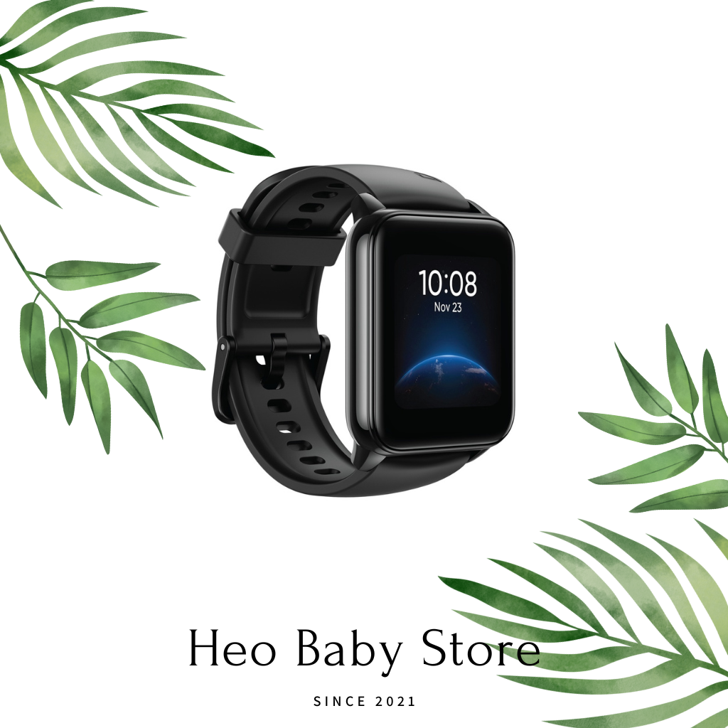 Đồng hồ thông minh Realme Watch 2 dây silicone đen - Heo Baby Store