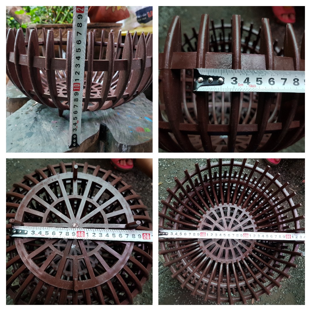 Chậu nhựa giả gỗ nan phụ 35 cm chậu nhựa trồng lan thân thòng nhẹ dễ sử dụng thoáng rễ bền đẹp không bị mục 5 cái Minh Hân Garden
