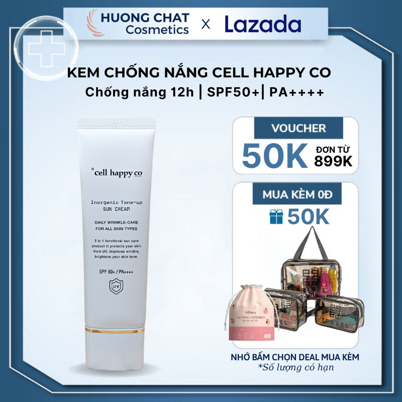 Kem chống nắng cell happy co 3in1 50 ml làm trắng - chống nắng - cải thiện nếp nhăn - chống kích ứng da