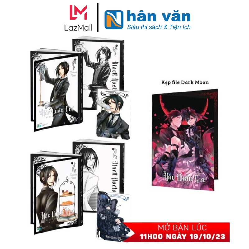 Bộ Manga Hắc Quản Gia - Tập 1 + Tập 2 (Bộ 2 Cuốn) - Tặng Kèm 2 Black Card + 1 Kẹp File Dark Moon - IPM