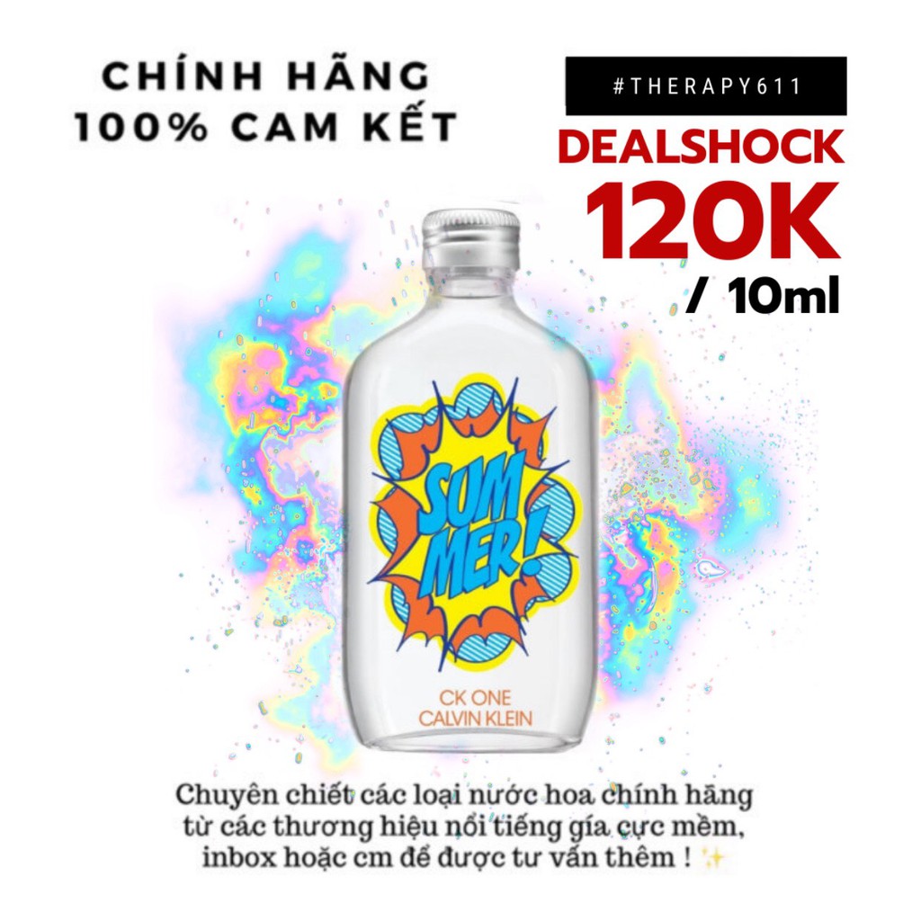 Mẫu thử nước hoa ck one summer bomz white 2019 edt test 5ml/10ml/20ml