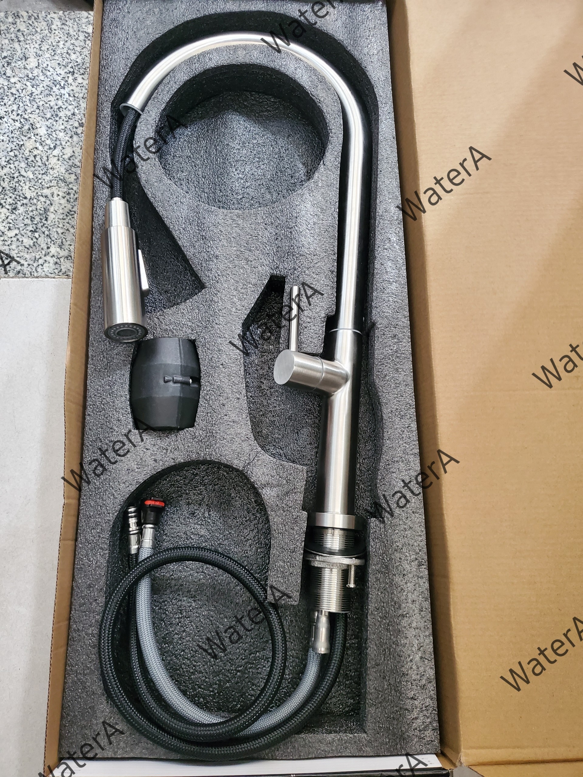 Vòi rửa chén bát dây rút 1 đường nước lạnh INOX 304 WaterA