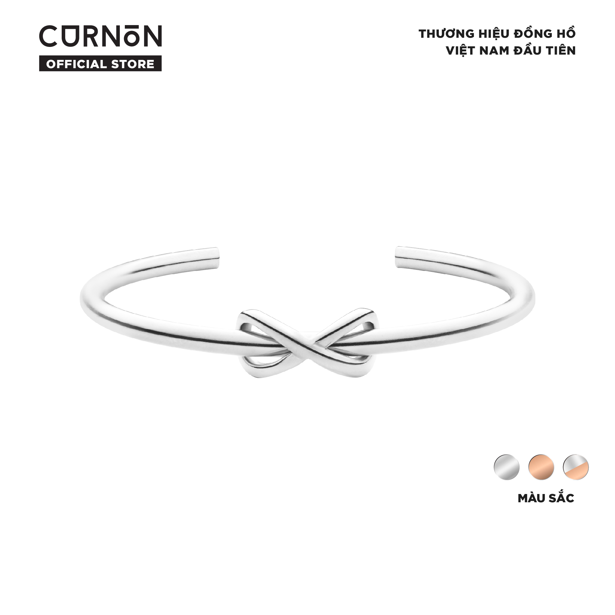 Vòng tay nữ (lắc tay) Curnon Rosie Cuff - Thiết kế nút thắt nữ tính, hiện đại - Hàng chính hãng
