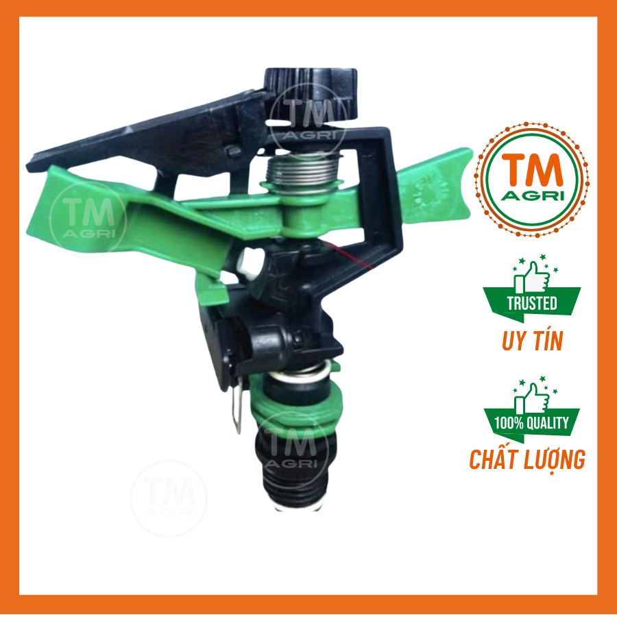 Bộ 5 Béc tưới phun mưa cánh đập, béc cánh đập có chỉnh góc phi 21mm