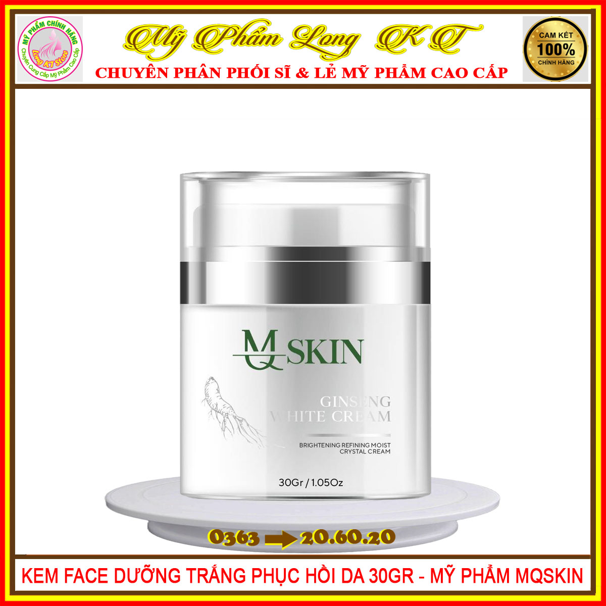 Kem Face Nhân Sâm MQ Skin – Dưỡng Trắng Da Ngừa Lão Hóa - Mỹ phẩm MQSKIN