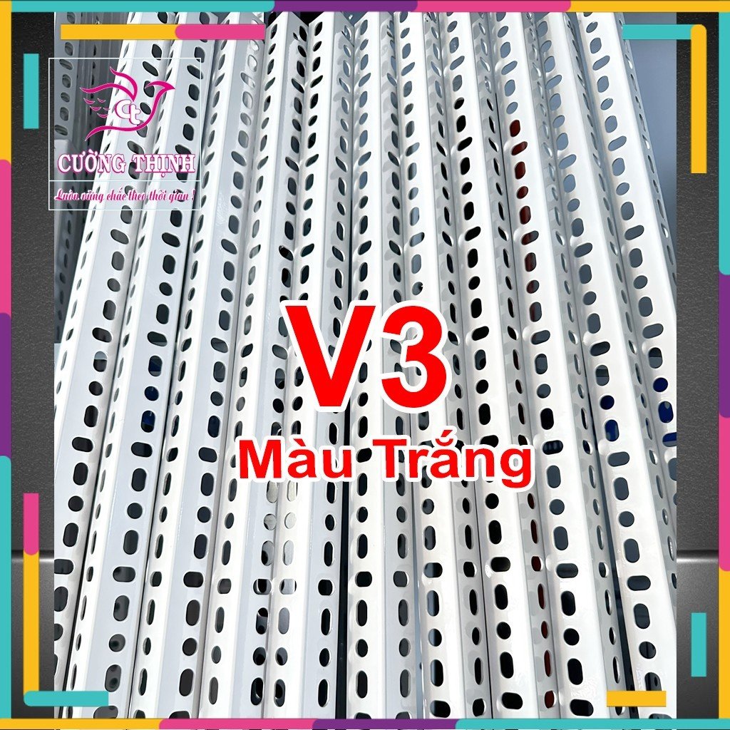 Sắt v lỗ v3 dài 30-40-60-80-120cm dày 1.6 ly - lắp ráp kệ v lỗ đa năng, sắt v lỗ , làm kệ sắt