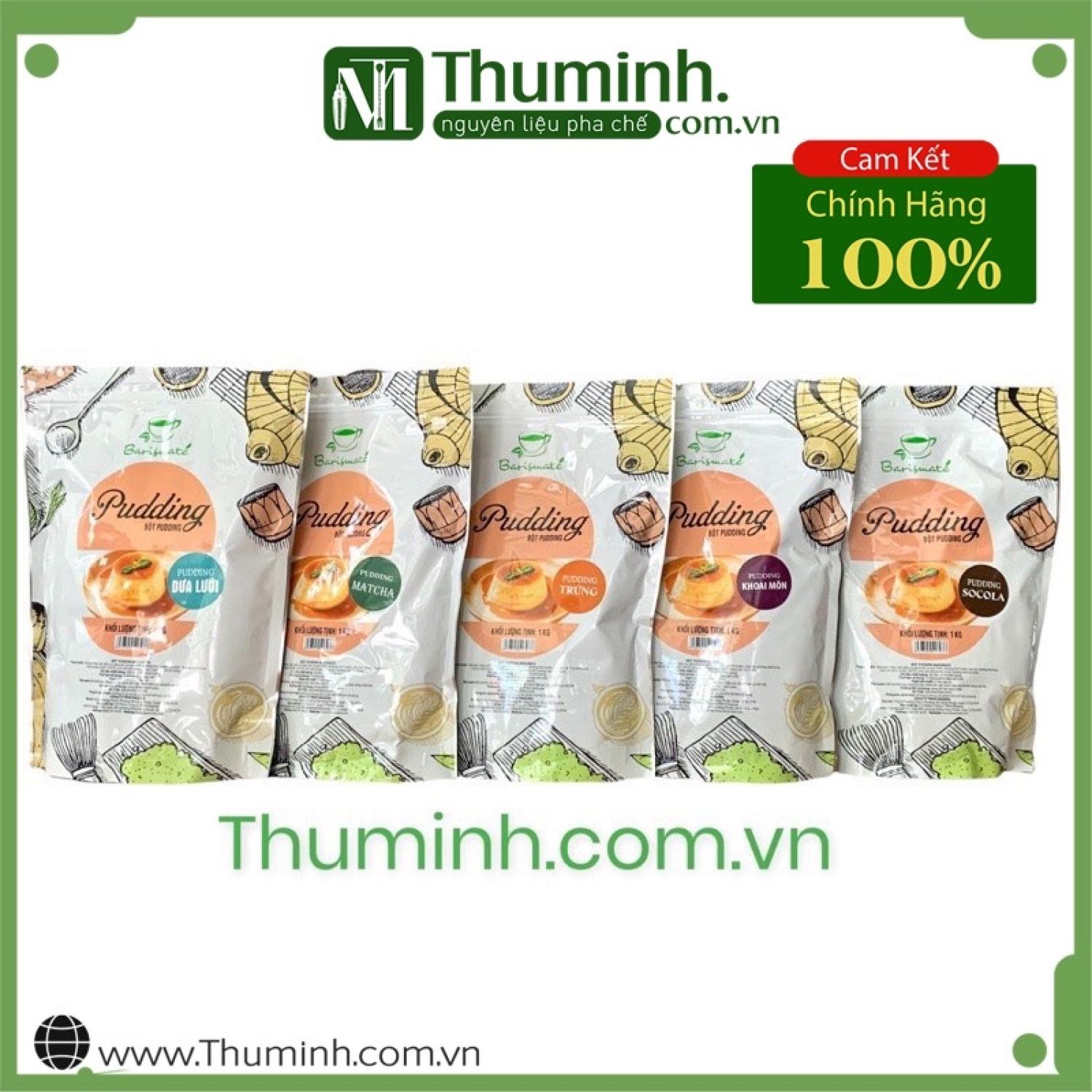 Pudding Barismate Làm Thạch Pudding Có Đủ Vị Gói 1Kg