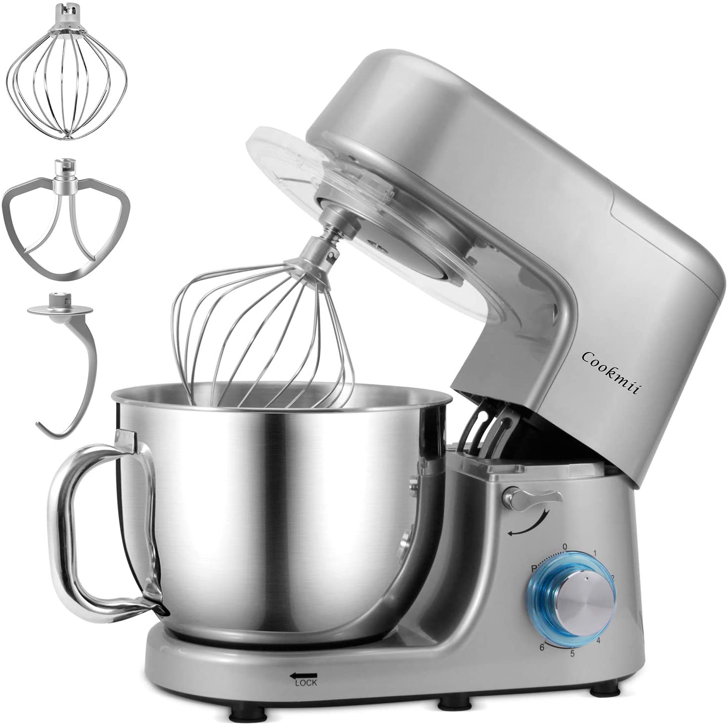Máy nhào bột thương hiệu homlee/ cookmii sm-1508 7.2l 1800w - máy đánh trứng trộn topping nhào bột - hàng chính hãng - bảo hành 1 năm - stand mixer / máy nhào bột cheftronic sm-986 6.5l 1800w