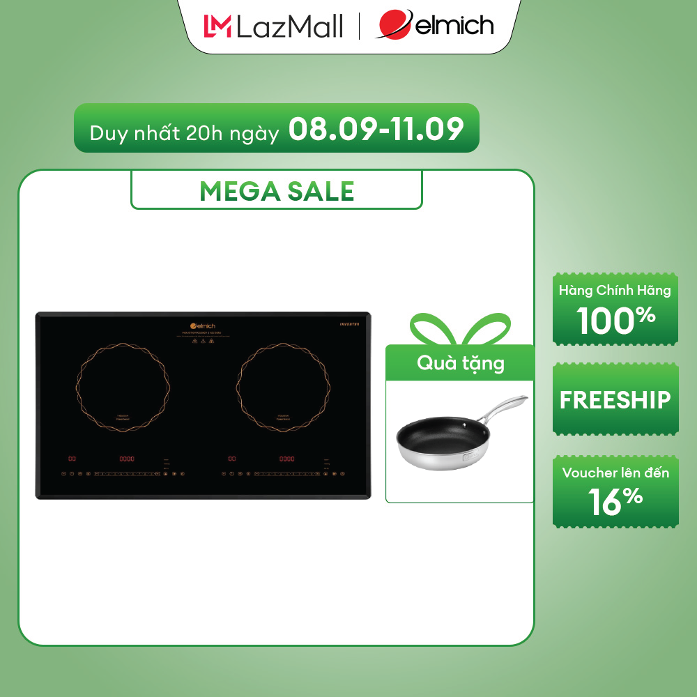 (Duy nhất từ 25-29.09)Bếp từ đôi cao cấp Inverter  Elmich 3882