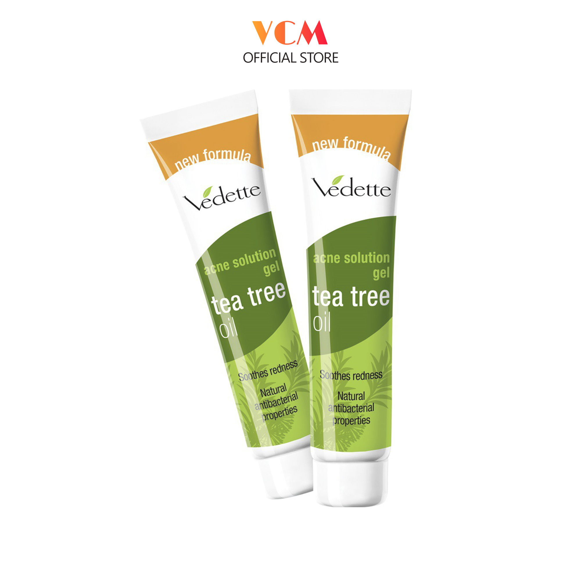 Combo 2 tuýp gel chấm mụn Vedette Solution Tea Tree Oil 18g chiết xuất tràm trà