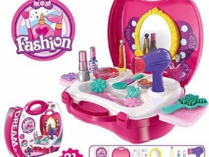 Đồ chơi dụng cụ trang điểm có hộp đựng 21 chi tiết, ĐỒ CHƠI TRANG ĐIỂM LÀM ĐẸP CÓ HỘP ĐỰNG