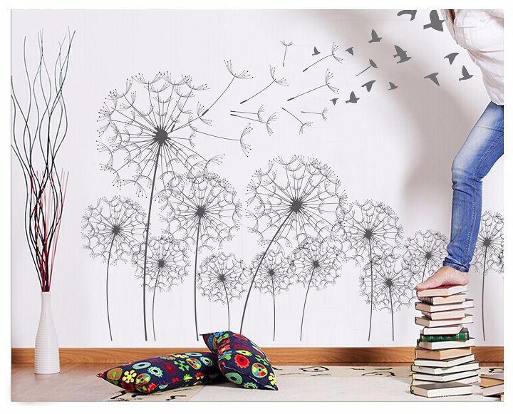 Decal dán tường mẫu hoa   bồ công anh