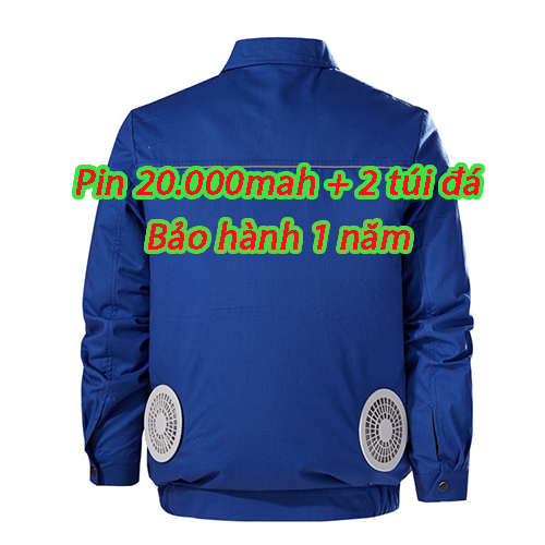 Áo có gắn quạt điều hòa chính hãng Nhật Bản,Áo quạt chống nắng,Áo làm mát { Pin 20.000mah + 2 túi đá }