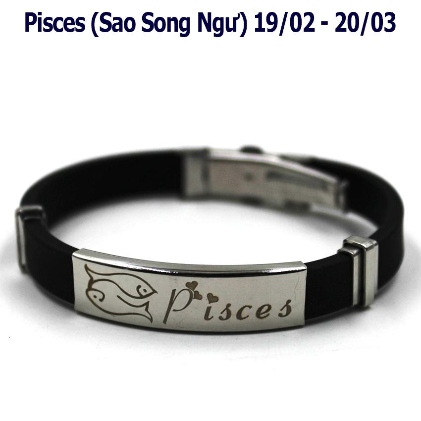 Mẫu#03 Vòng Tay Nam Nữ Chạm Khắc Chữ 12 Cung Hoàng Đạo ( Song Ngư )