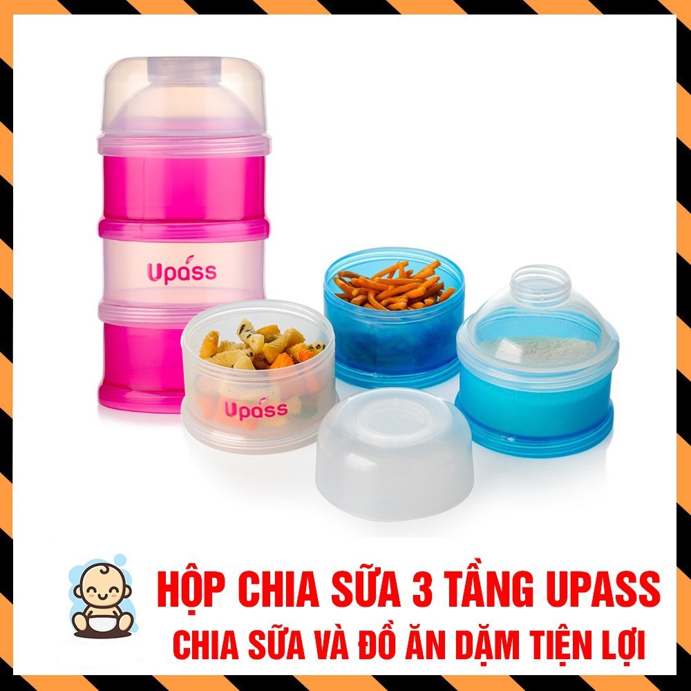 (FREESHIP ĐẾN 50k) (Made in Thailand) Hộp đựng sữa bột 3 ngăn Upass UP8010N NAM2