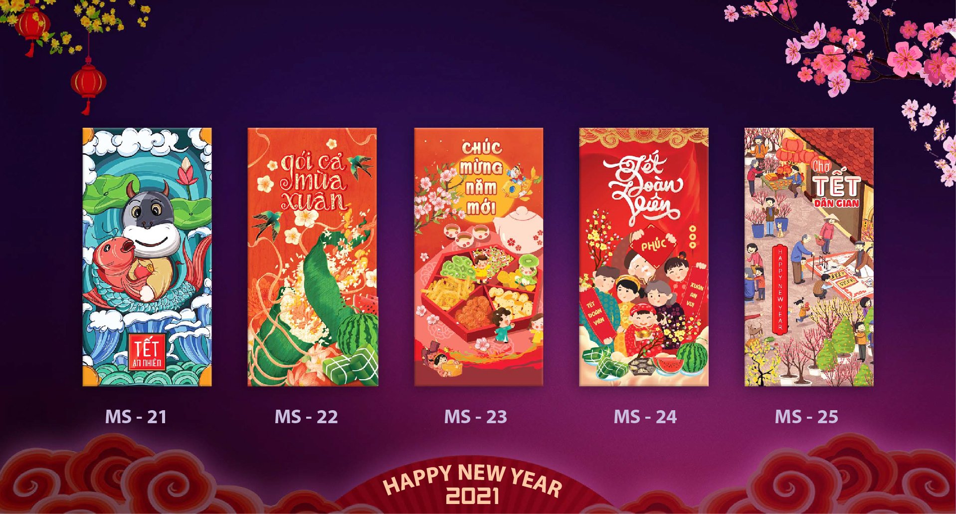 Bao lì xì Tết Tân Sửu 2021 giấy dày dặn hàng cao cấp loại 1 (Mẫu ngẫu nhiên) - Nhất Tín Computer