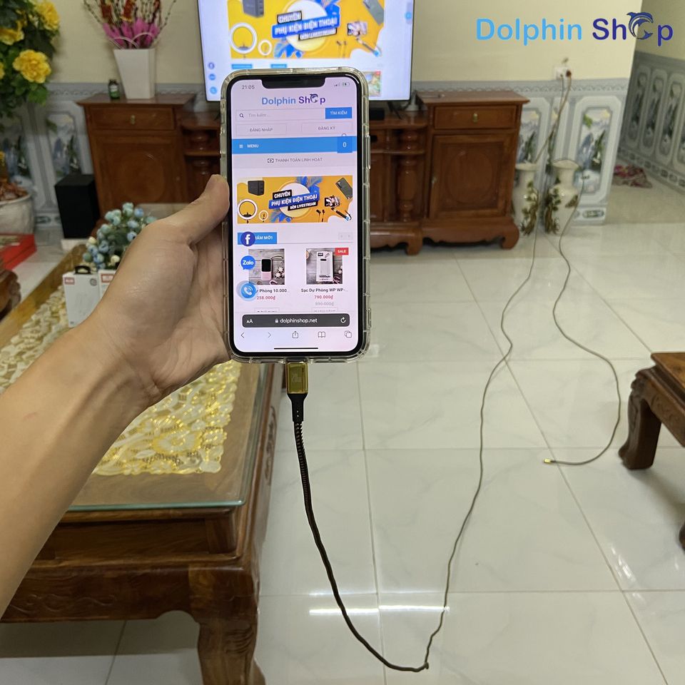 Dây sạc 3 mét / 5 mét sạc nhanh 20w earldom ec141 chân type-c ra chân lightning, 2 đầu type-c