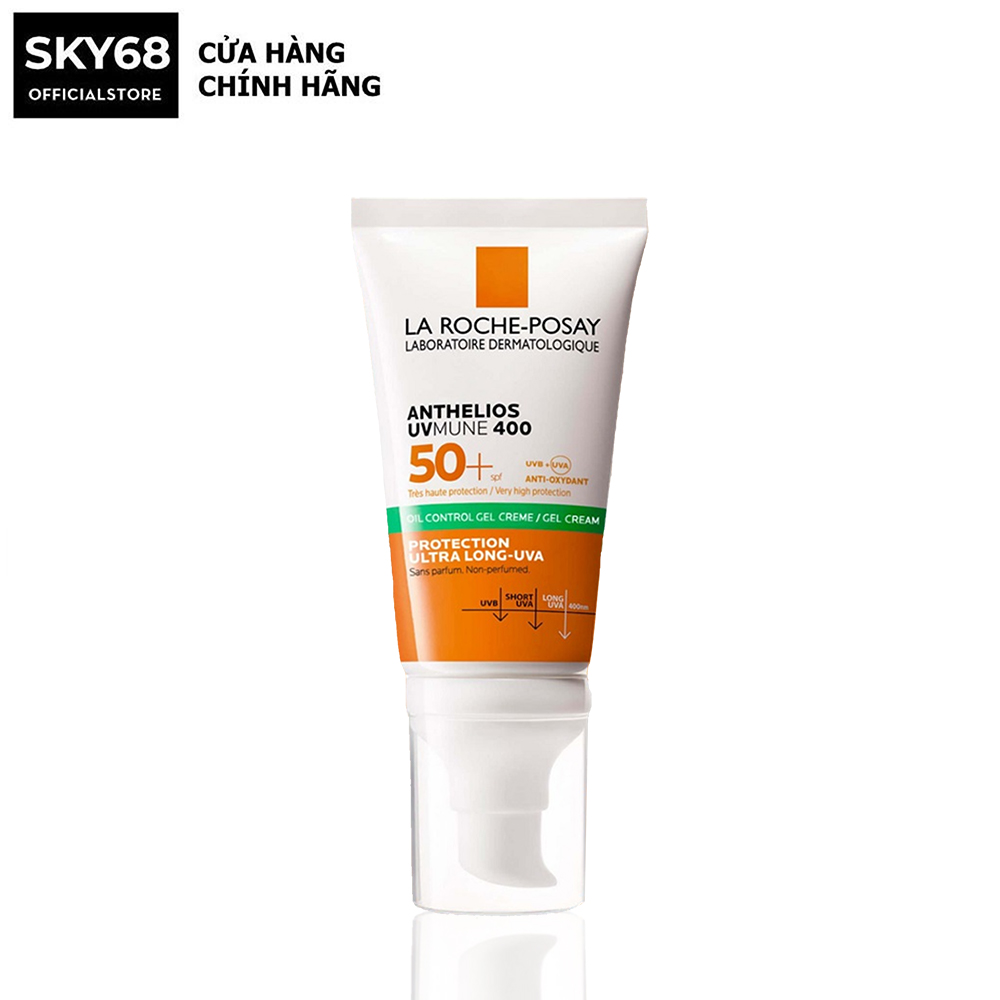 Kem chống nắng kiềm dầu cho da dầu mụn la roche posay dry touch anthelios xl uvb uva spf 50+ 50ml - vạch xanh