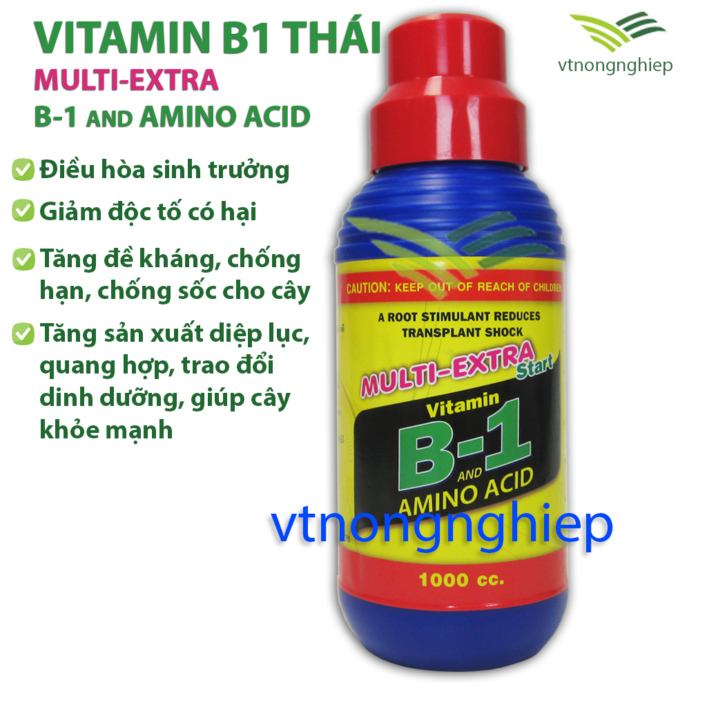 Vitamin B1 Thái Lan, B1 Start, chai 1 lít - Phân bón lá kích thích, điều hòa sinh trưởng cho hoa lan, hoa hồng, cây trồng.
