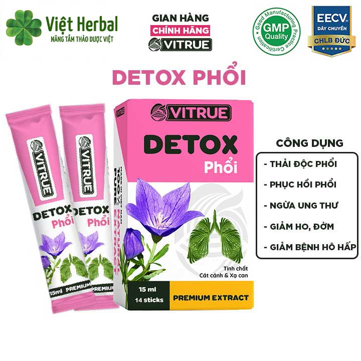 Thải Độc Phổi Vitrue Detox, Giảm Ho Khan, Ho Đờm, Phục Hồi Chức Năng Phổi