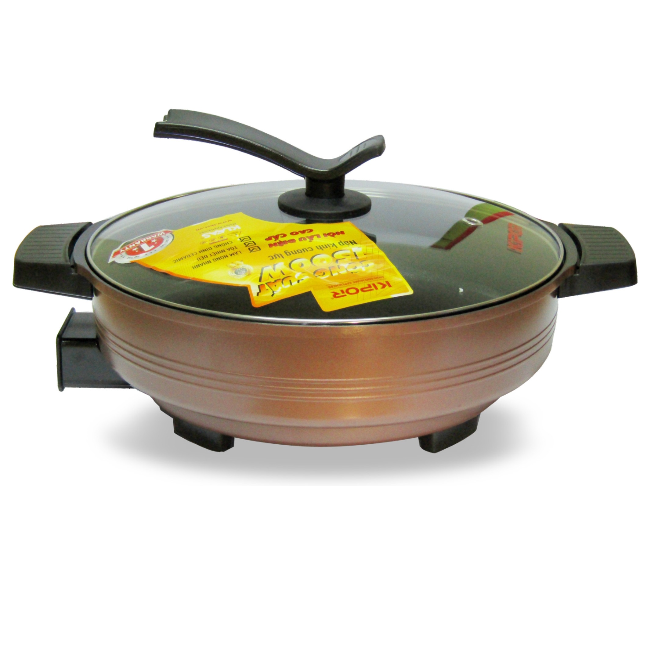 Nồi chảo lẩu điện tròn lớn kipor kp-hp634 - màu ngẫu nhiên - chính hãng
