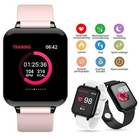 Đồng hồ thông minh Smart Watch B57 Màn Hình siêu nét, Kết nối Bluetooth, Đo nhịp tim, Lắc chụp hình, Chỉnh nghe nhạc, dong ho thong minh, vong tay thong minh, vong tay suc khoe + Bảo hành 6 tháng lỗi 1 đổi 1