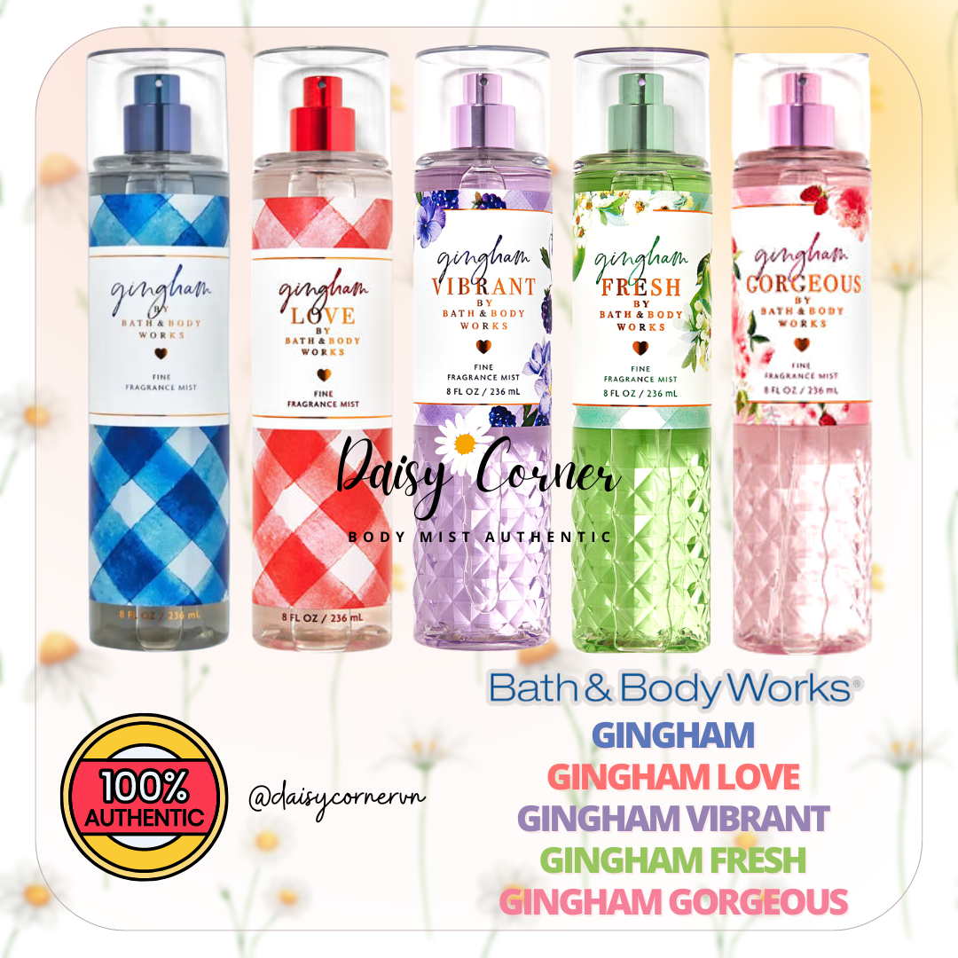 Xịt thơm toàn thân Body Mist BBW Bath & Body Works - Gingham - Gingham Love - Gingham Vibrant - Gingham Fresh - Gingham Gorgeous