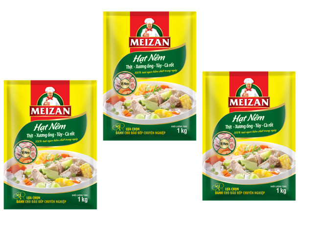 Combo 3 bịch hạt nêm meizan vị thịt heo - mỗi bịch 1kg