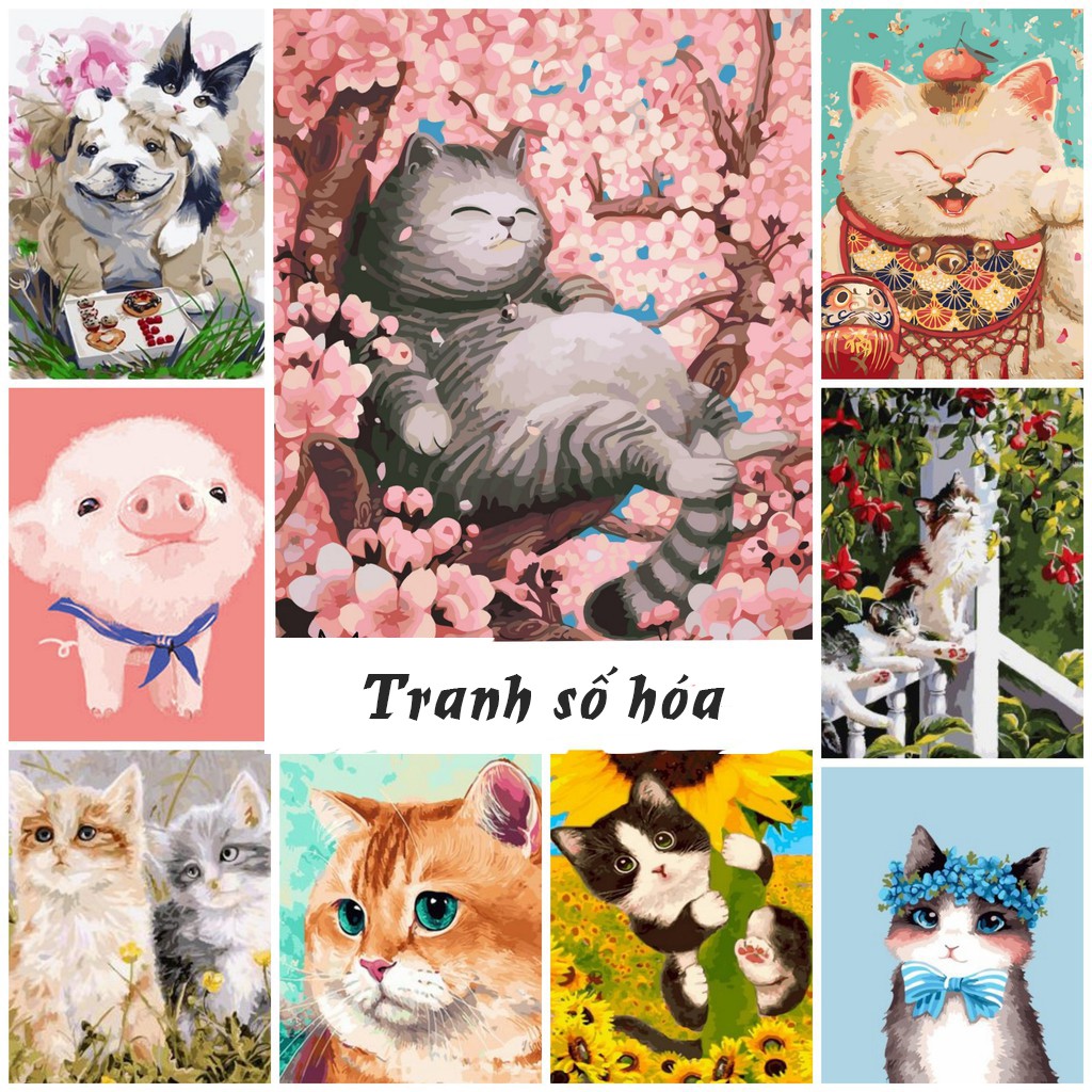 Tranh Sơn Dầu Số Hóa Động Vật Tổng Hợp 50 Mẫu Đẹp Nhất Hàng Có Sẵn