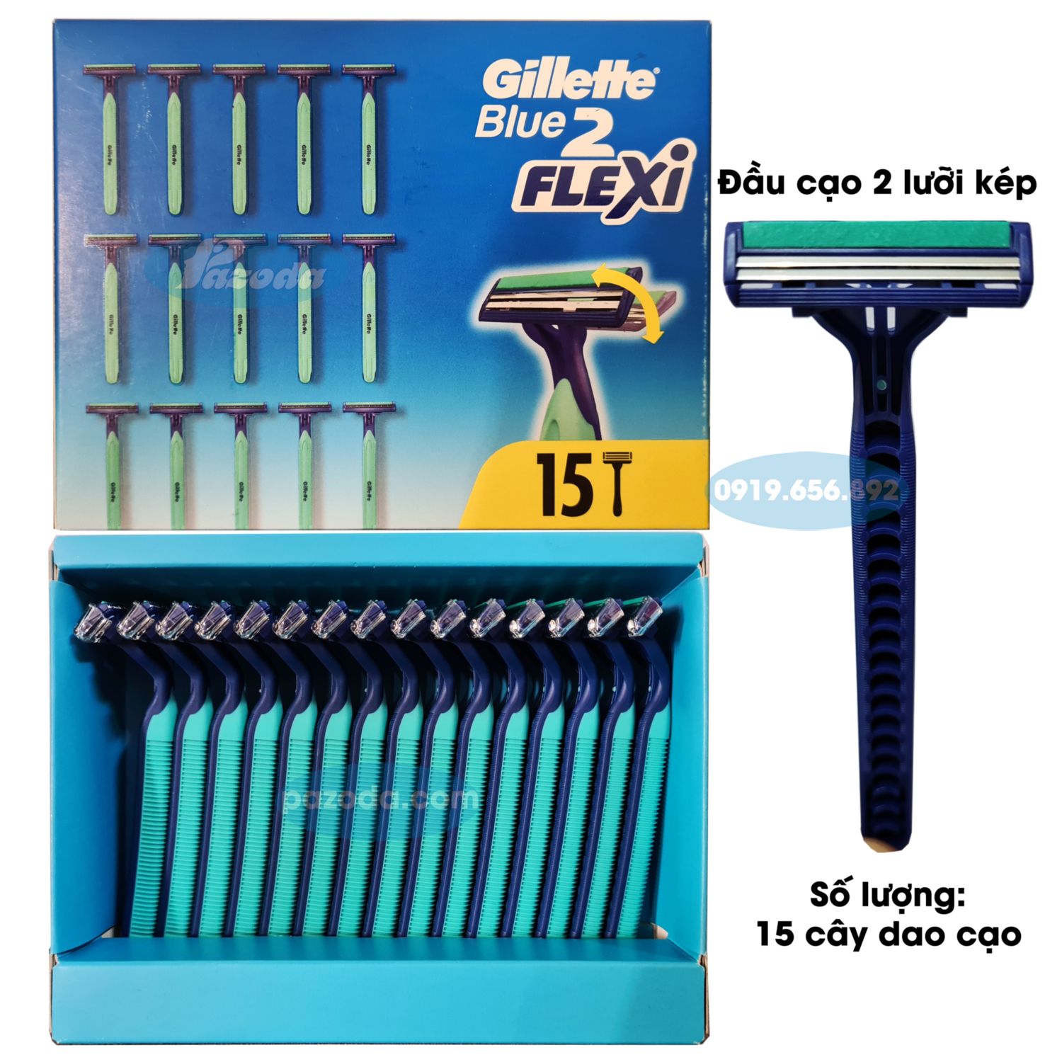 Dao cạo râu 2 lưỡi Gillette Blue 2 Flexi