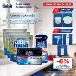 Combo Finish nâng cao: Bộ 3 túi viên rửa chén Quantum 21 viên + Nước làm bóng 500ml + Muối rửa chén bát 1kg
