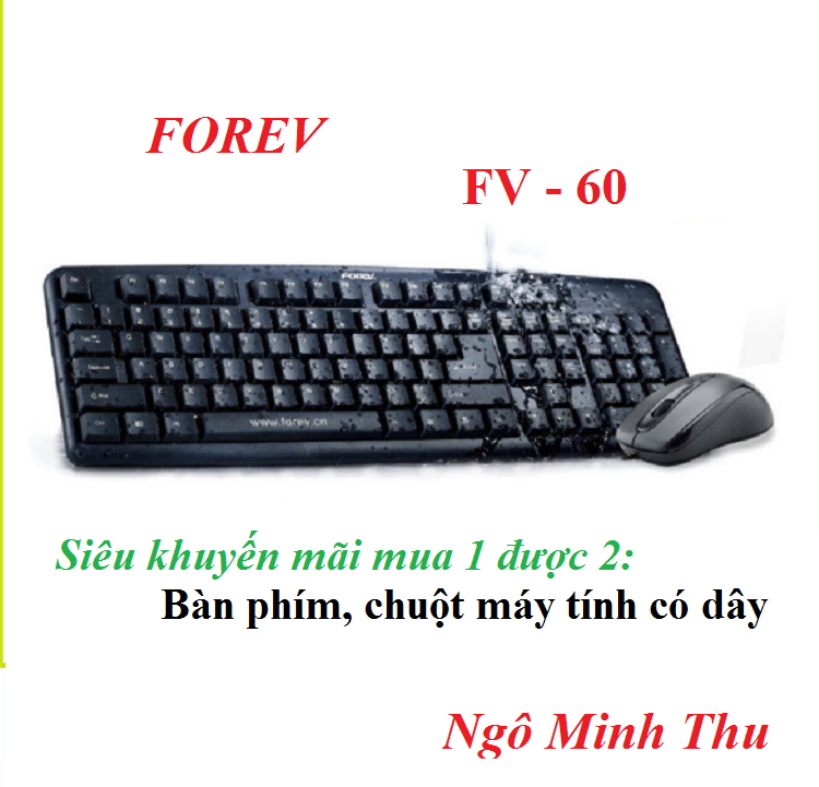 Bàn phím và chuột dây chính hãng Forev FV 60, siêu rẻ, siêu tiện dụng, độ bền cao, chất lượng tốt