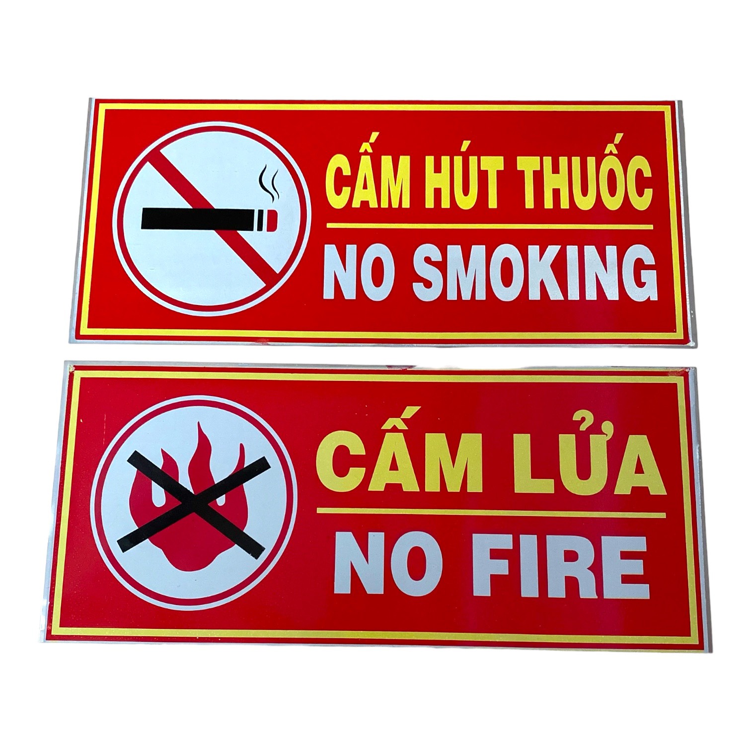 Bảng Cấm lửa, Cấm hút thuốc dùng cho nhà kho, xưởng sản xuất, nơi có nguy cơ cháy nổ cao