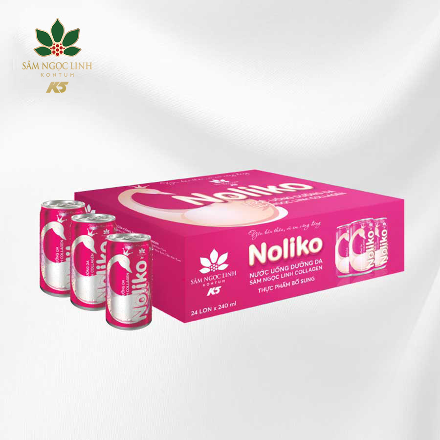 Nước Uống Collagen Sâm Ngọc Linh Noliko Dưỡng Da Thùng 24 Lon (240Ml/Lon)