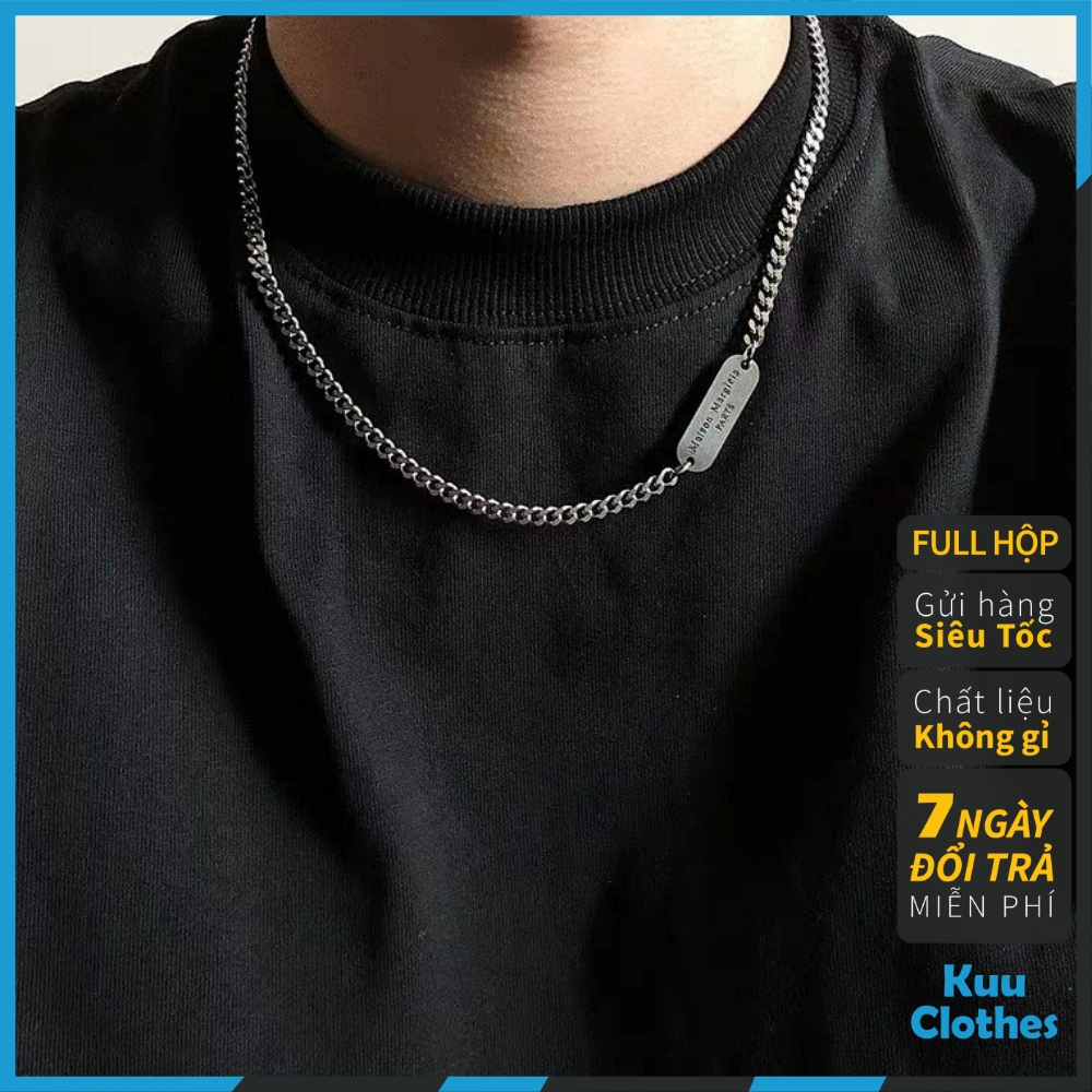 Vòng Cổ Maison Màu Bạc - Dây Chuyền Maison Chain Titan Không Rỉ - Kuu Clothes