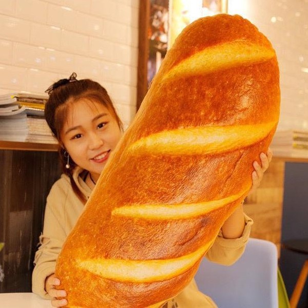 GỐI TRANG TRÍ PHÒNG KHÁCH GỐI 3D BÁNH MÌ LOẠI LỚN GỐI ÔM CHO BÉ VẢI NHUNG MỊN CAO CẤP SIÊU MỀM