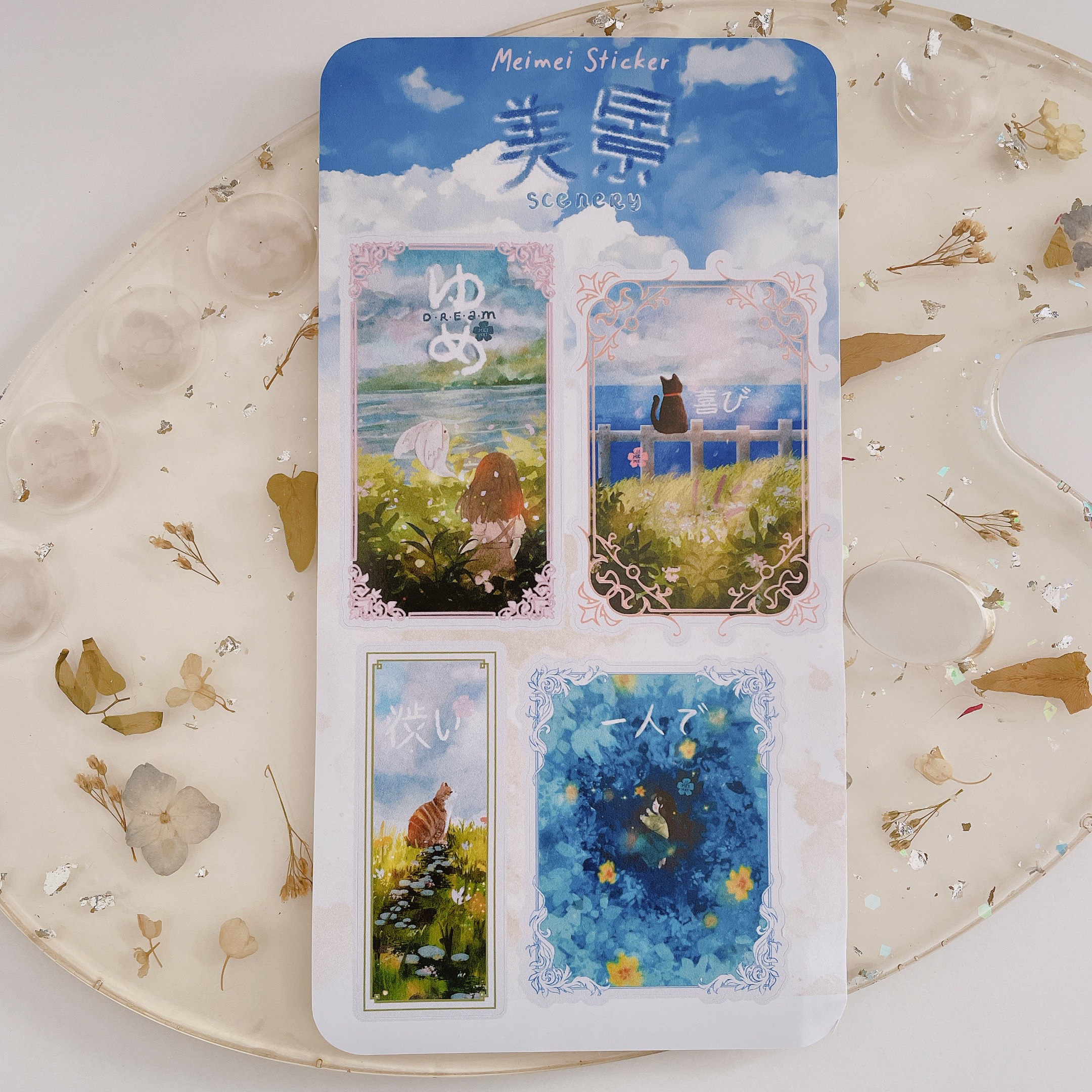 Meimei Sticker - Bikei Scenery sticker phong cảnh vẽ màu nước