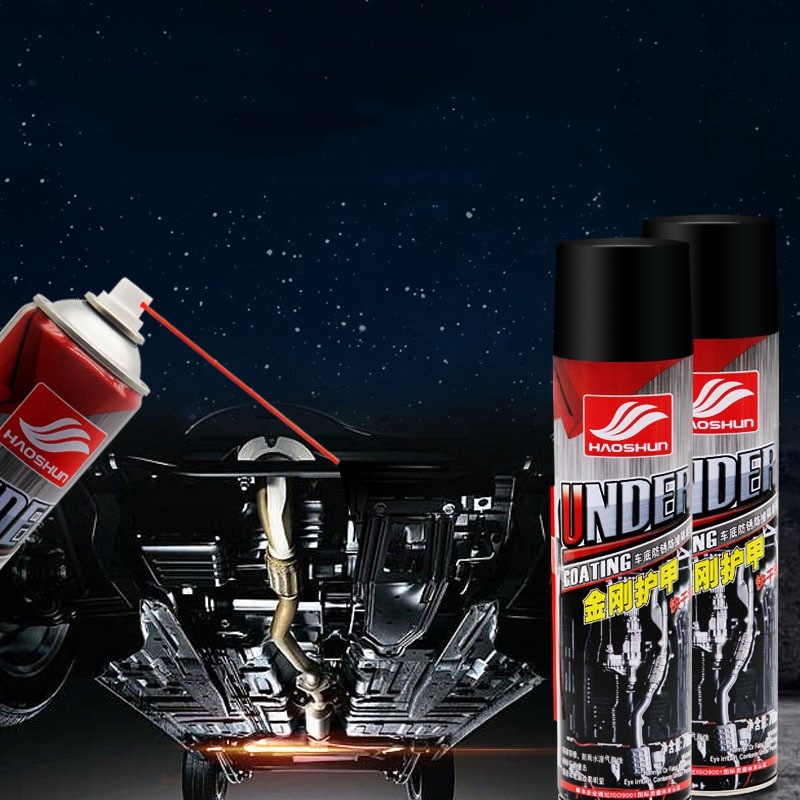 Sơn xịt chống rỉ gầm ô tô, xe máy Haoshun Undercoat tạo áo giáp bảo vệ chi tiết máy móc khung gầm của ô tô