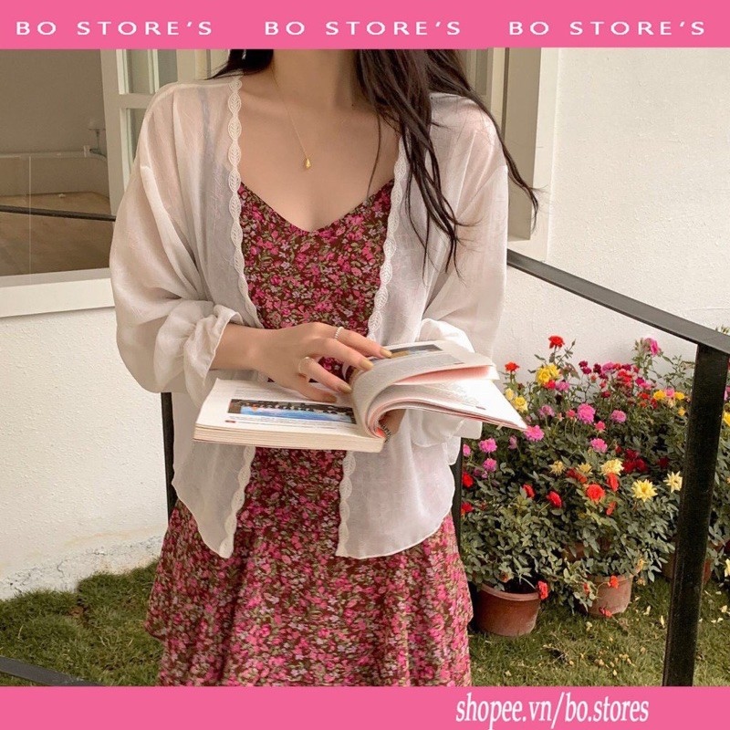 Áo Cardigan Voan Lụa Mỏng Khoác Ngoài Cho Nữ
