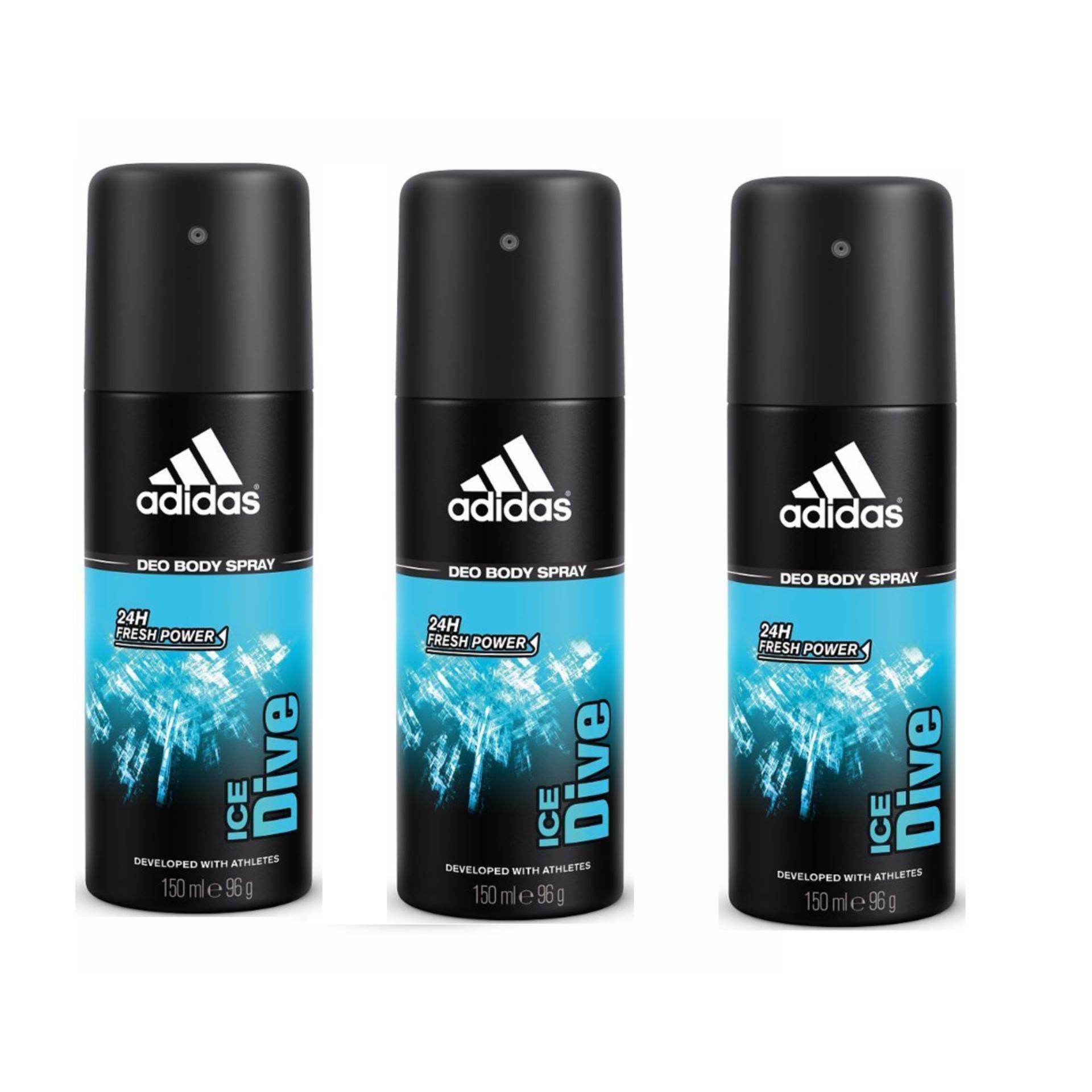 Combo 3 Chai xịt Khử Mùi Cho Nam Adidas - ICE DIVE 150ml