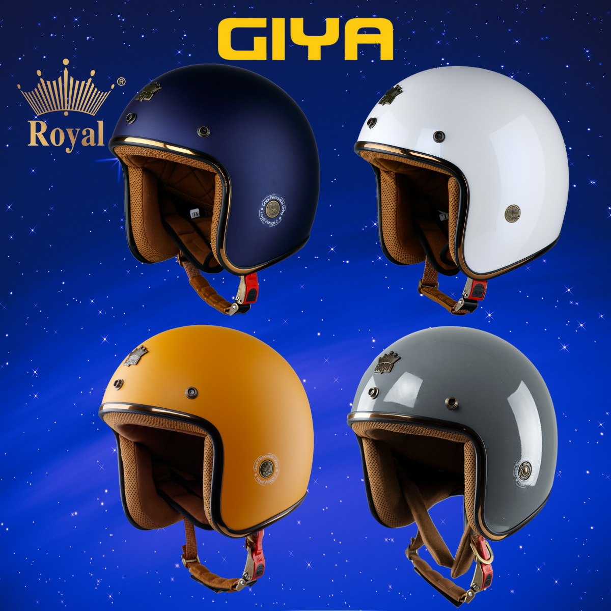 Mũ bảo hiểm xe máy 3/4 Royal M20C - nón bảo hiểm 3/4 tháo rời được lót, nhỏ gọn phù hợp cả nam và nữ - Giya Helmet LT1