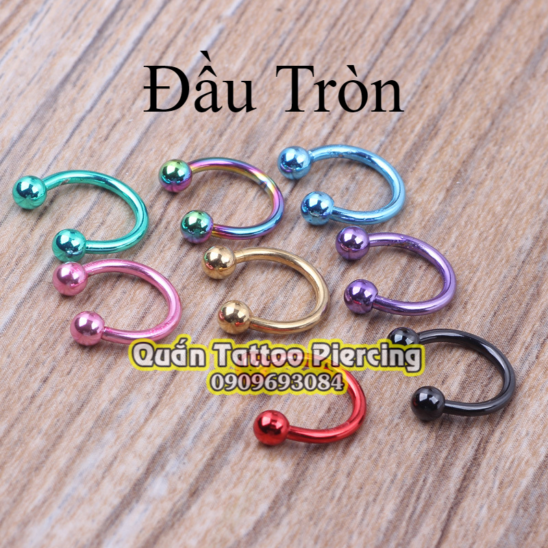 Khuyên mũi chữ u đeo mũi, môi bằng thép titan