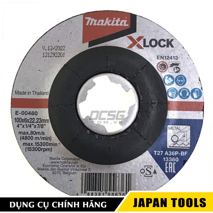 Đá mài kim loại x-lock/100x6.0x22.23mm/a36p makita e-00480 | japan tools