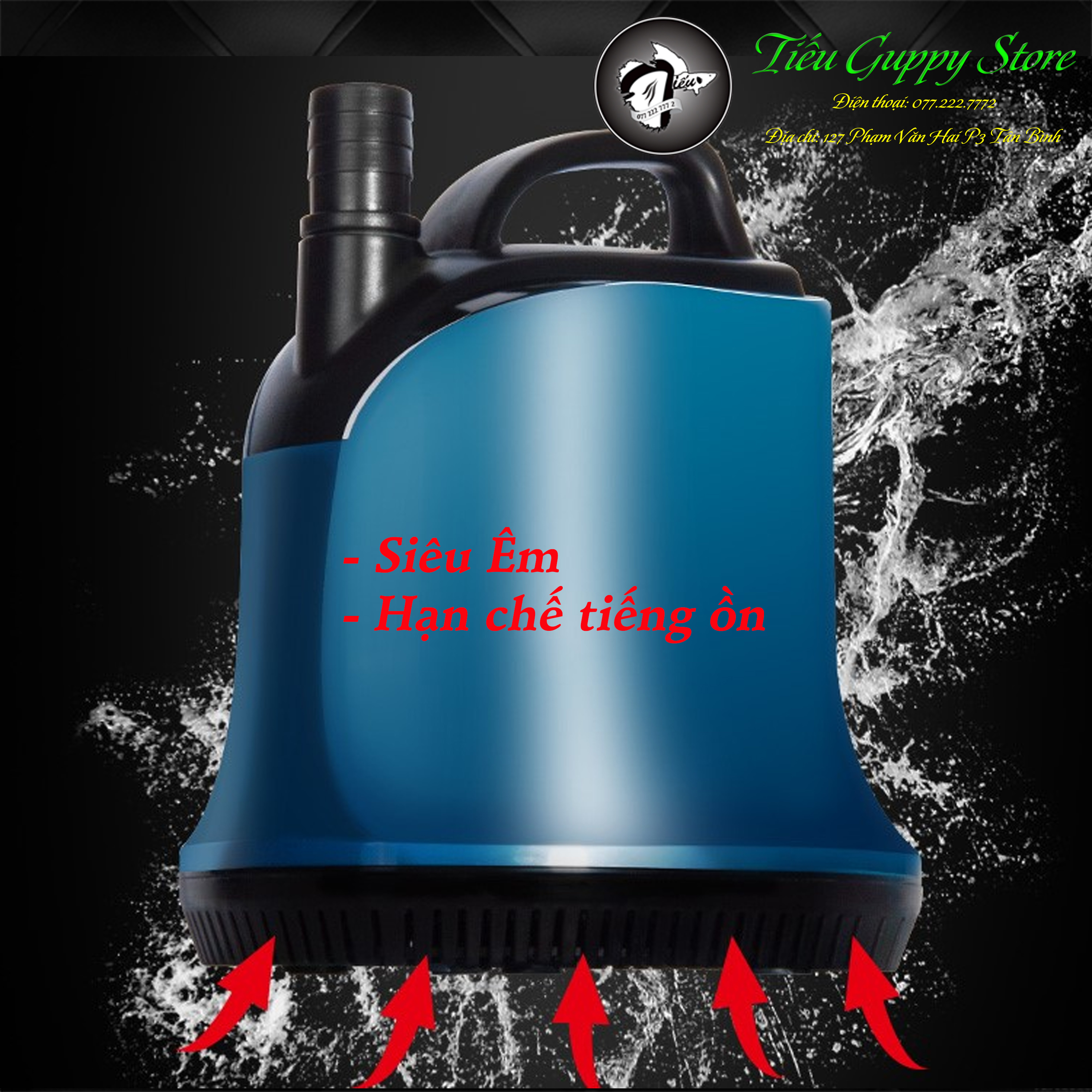 Máy Bơm Chìm Hút Đáy 360 độ chạy êm hạn chế tiếng ồn SOBO WP-100D WP-200D WP-300D WP-500D WP-600D WP-700D