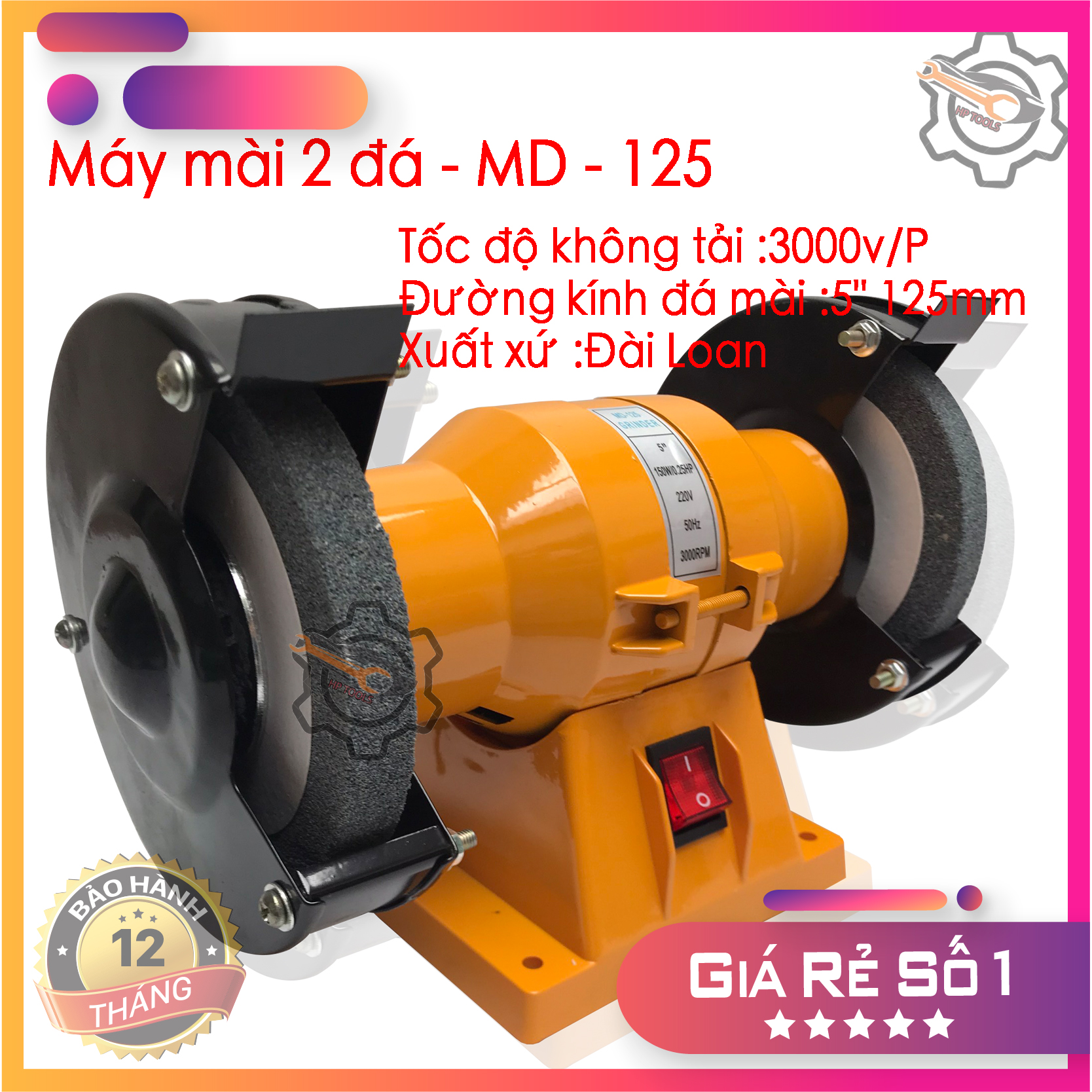 Máy mài 2 đá md-125 bảo hành 6 tháng