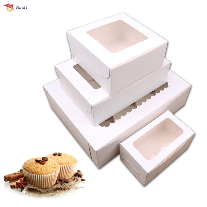10pcs 2/4/6 holes kraft paper cupcake packing box muffin wedding party case holder box
